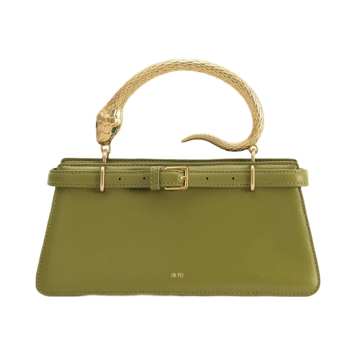 JW PEI Elena Snake Handle Top Handle Bag Matcha Green