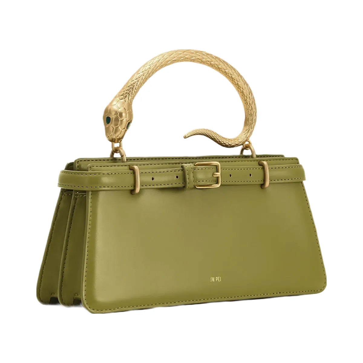 JW PEI Elena Snake Handle Top Handle Bag Matcha Green