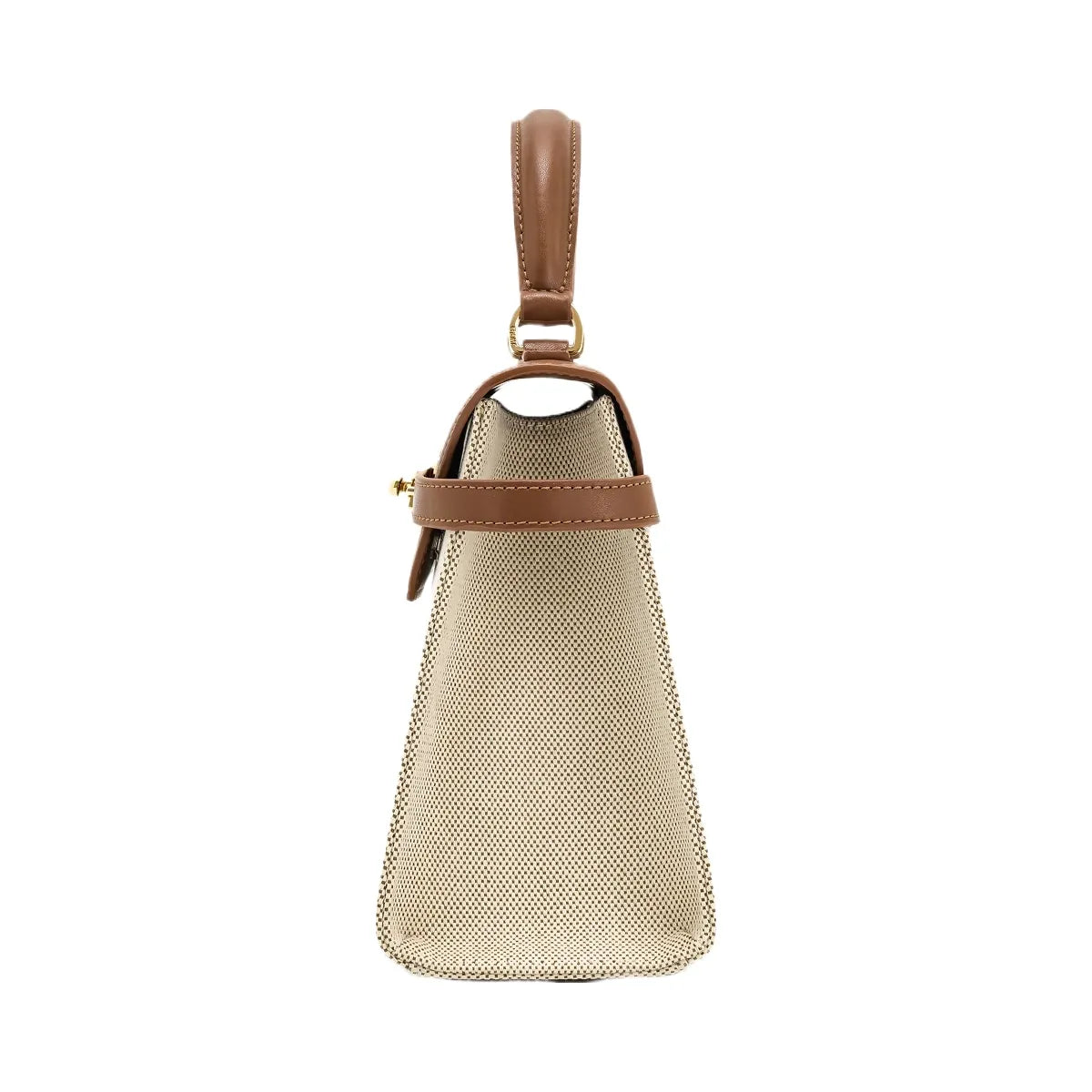 JW PEI Elise Large Top Handle Bag Brown Canvas