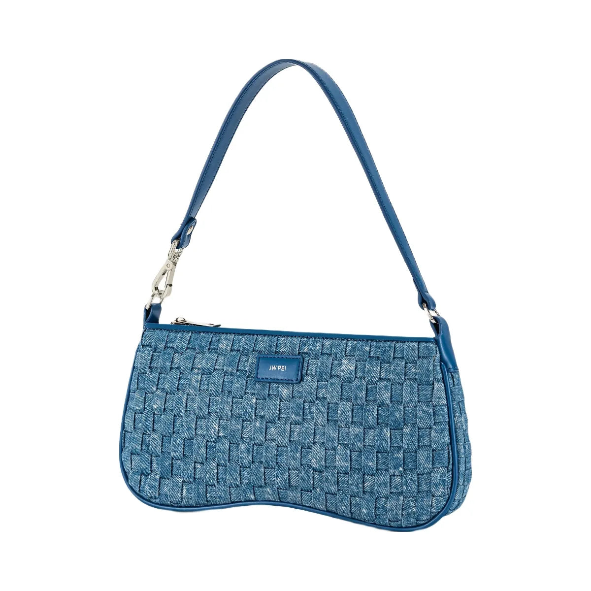 JW PEI Eva Shoulder Handbag Blue Denim Weave