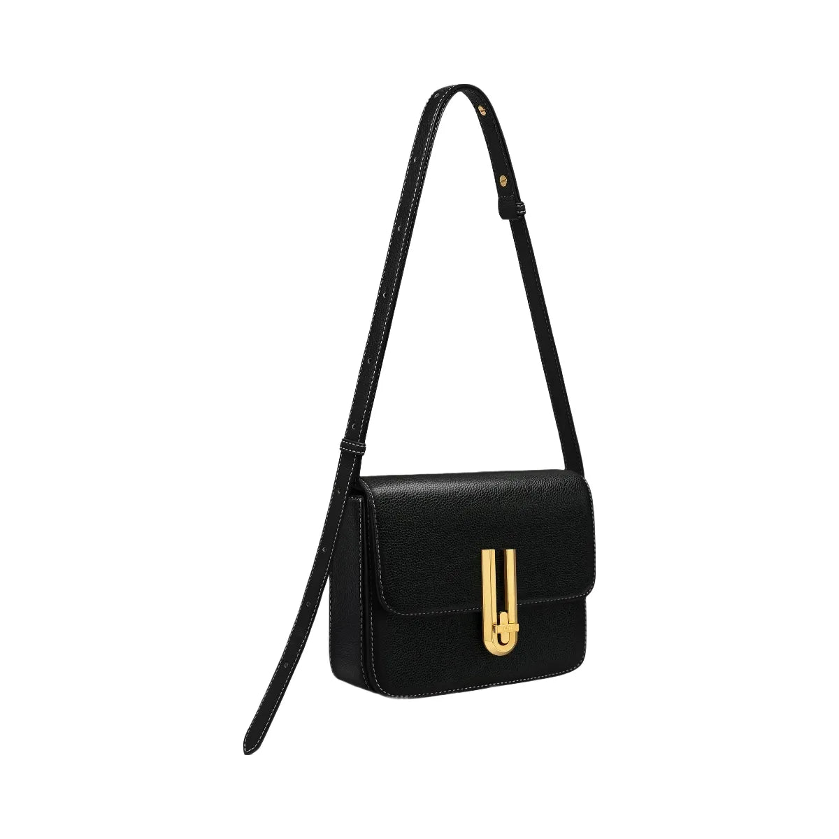 JW PEI Evania Lock Pebbled Shoulder Bag Black