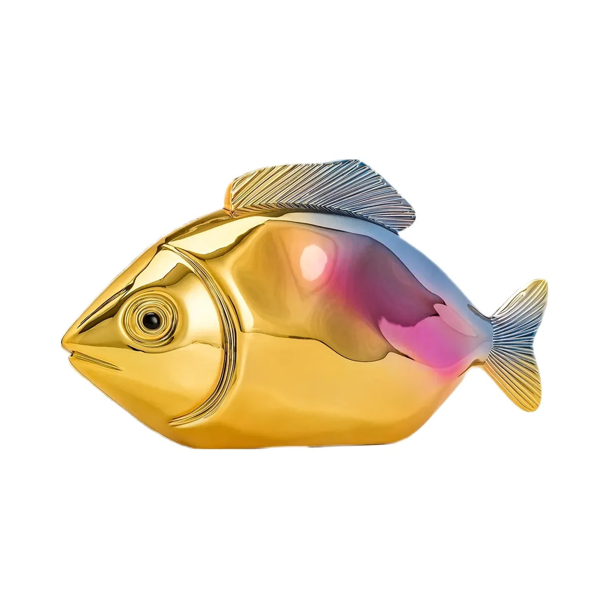 JW PEI Fish Shaped Clutch Gold/Blue