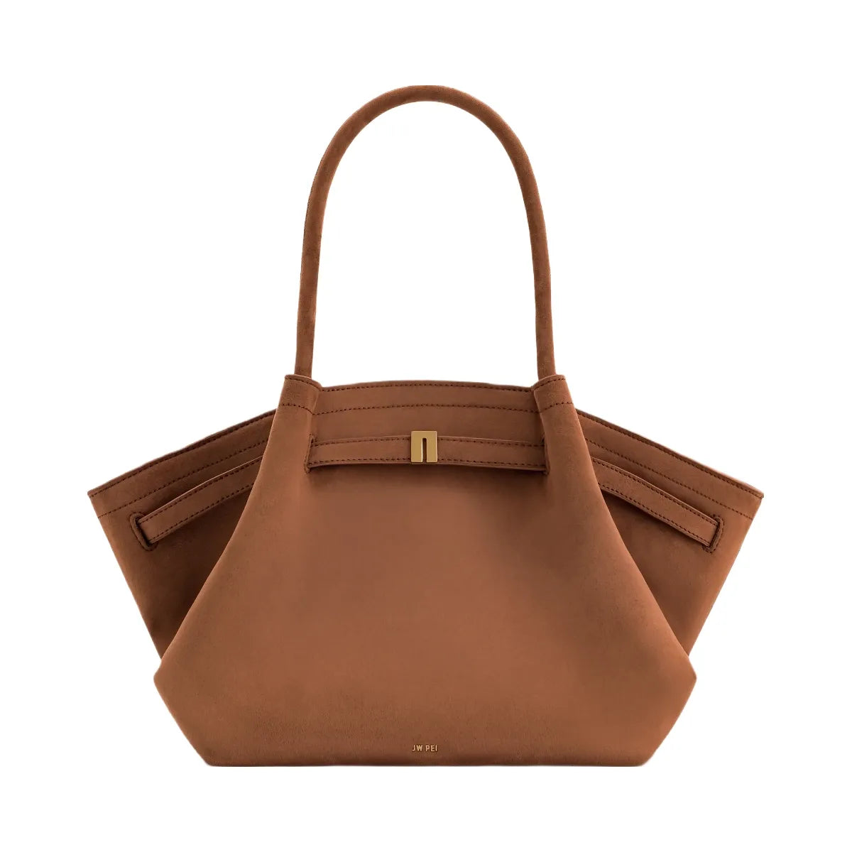 JW PEI Hana Medium Faux Suede Tote Bag Brown