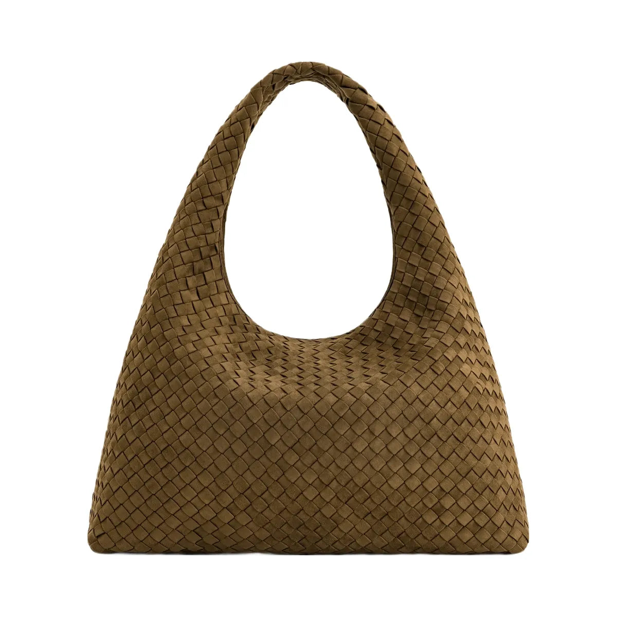 JW PEI Laura Faux Suede Woven Shoulder Bag Olive Green