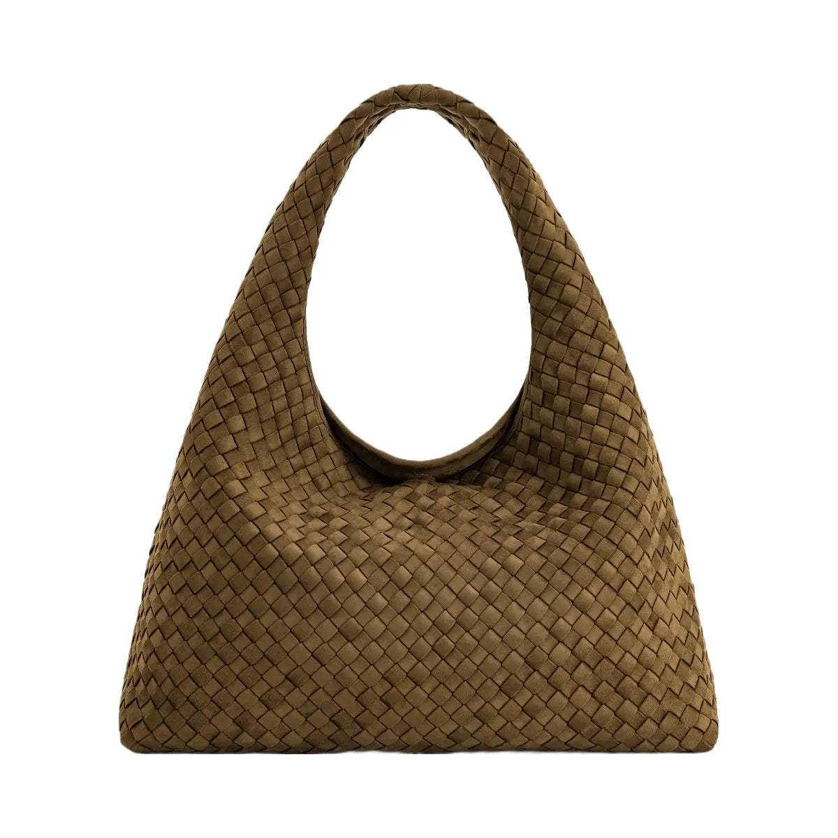 JW PEI Laura Faux Suede Woven Shoulder Bag Olive Green