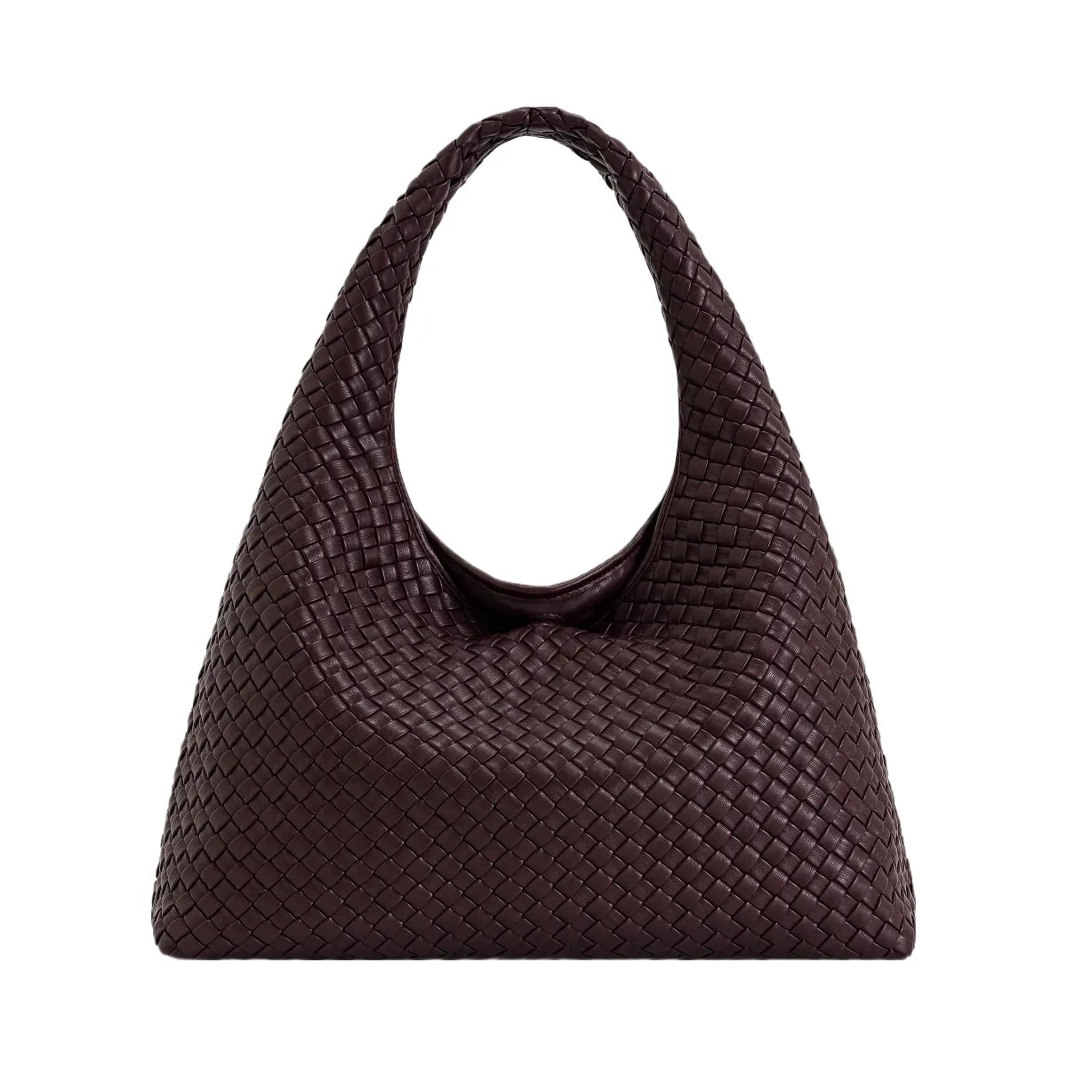 JW PEI Laura Woven Shoulder Bag Deep Burgundy