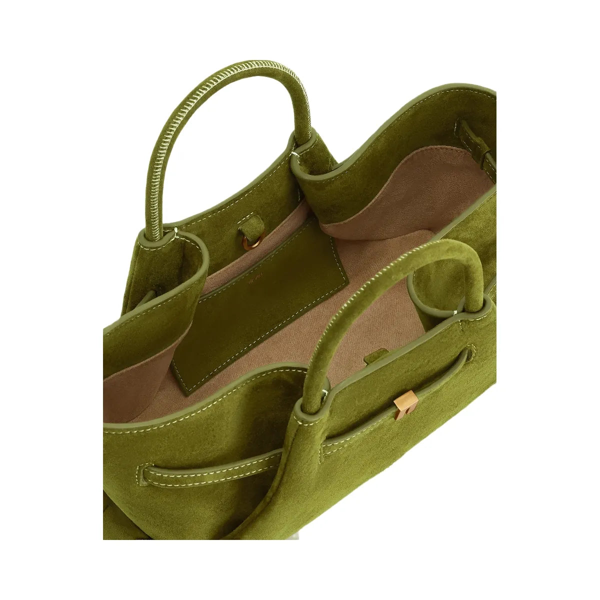 JW PEI Maeve Dachshund Metal Charm Faux Suede Tote Bag Olive Green