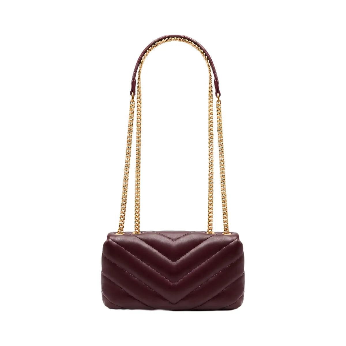 JW PEI Riley Dachshund Quilted Flap Shoulder Bag Deep Burgundy