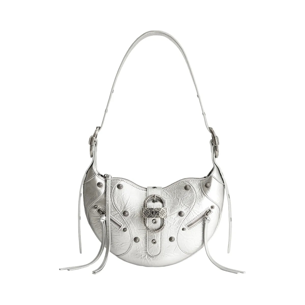 JW PEI Tessa Metallic Pleating Shoulder Bag Silver