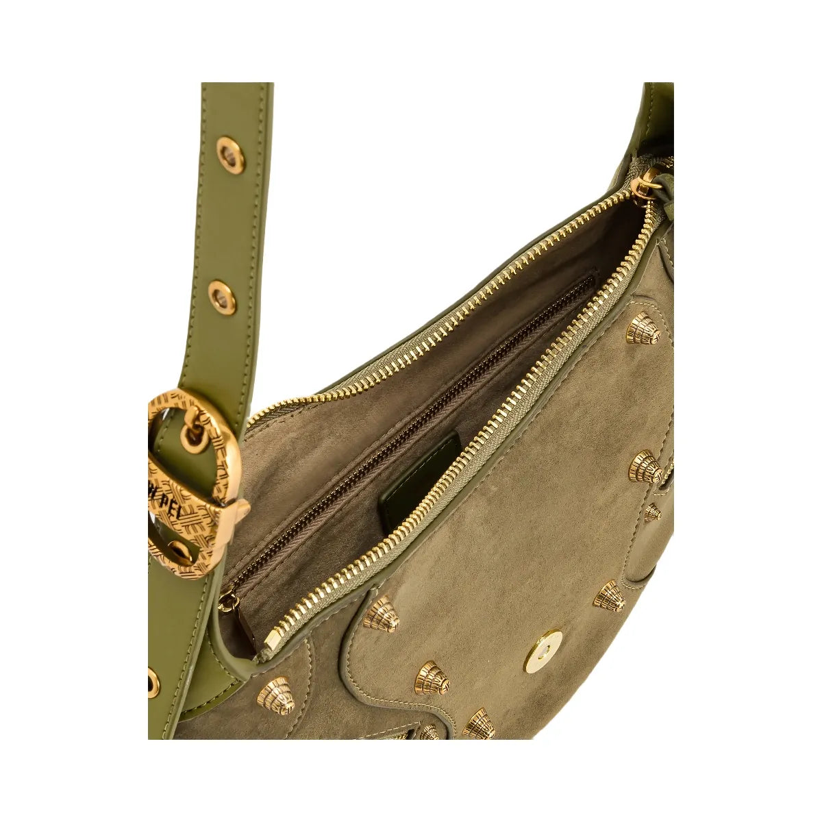 JW PEI Tessa Suede Shoulder Bag Dark Olive