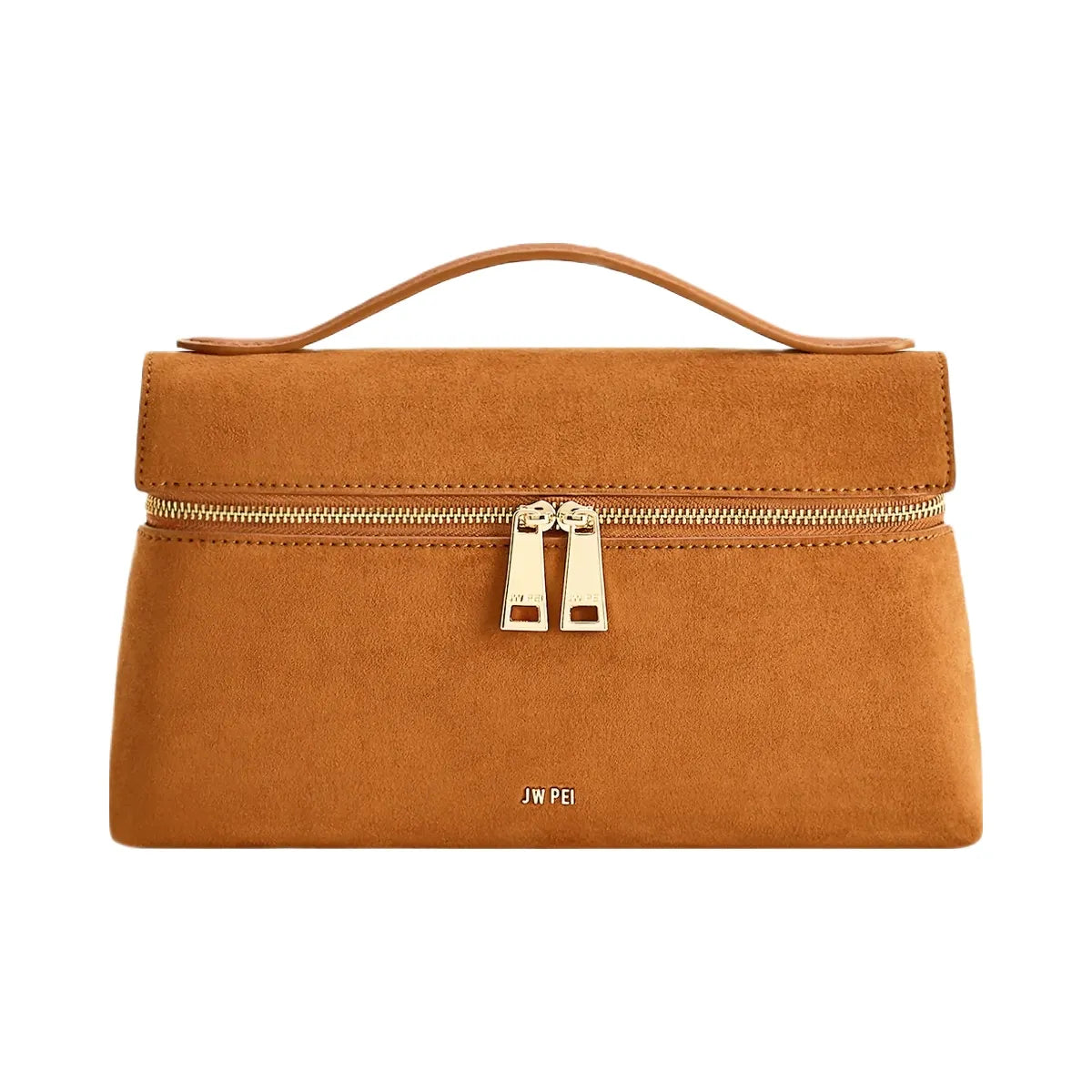 JW PEI Thea Faux Suede Top Handle Bag Camel
