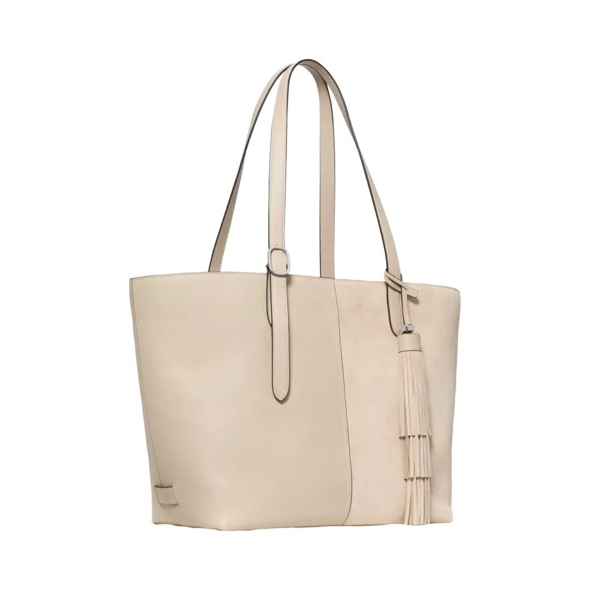 Kate Spade 454 Suede Fringe Tote Bag Light Sand