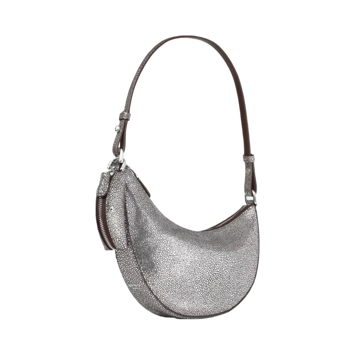 Kate Spade Duo Metallic Dot Suede Mini Shoulder Bag Hot Fudge Metallic