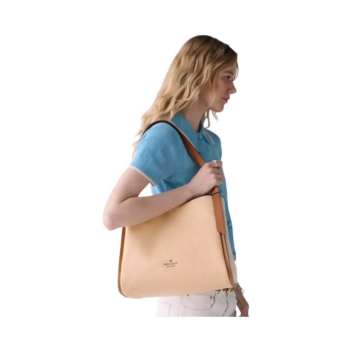 Kate Spade Knott Colorblock Large Carryall Crisp Peach Multi