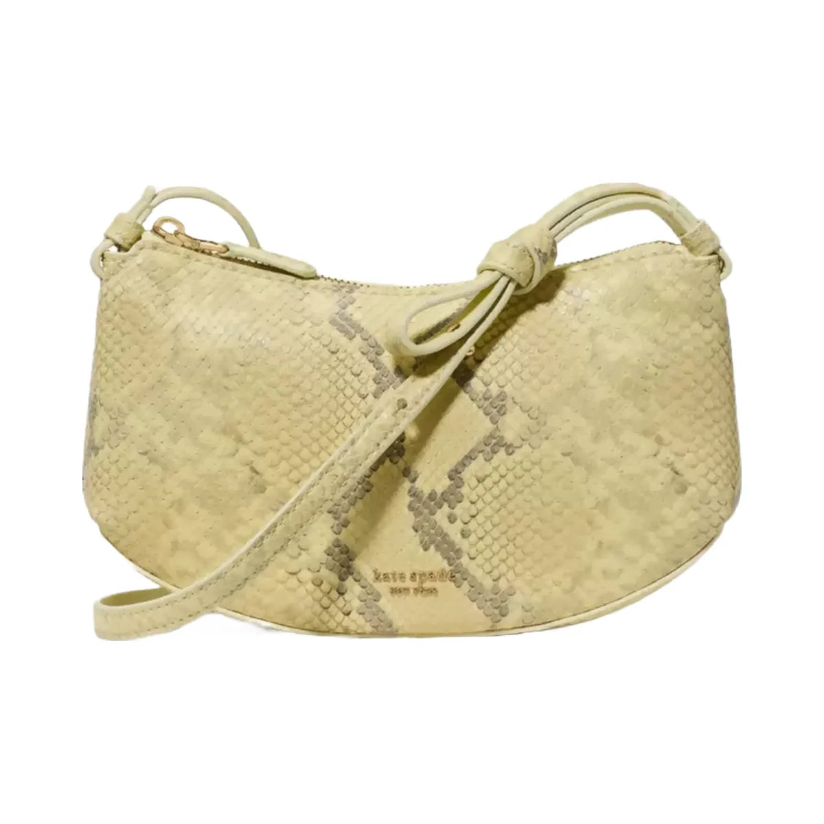 Kate Spade Loop Snake Embossed Crossbody Bag Pale Citron