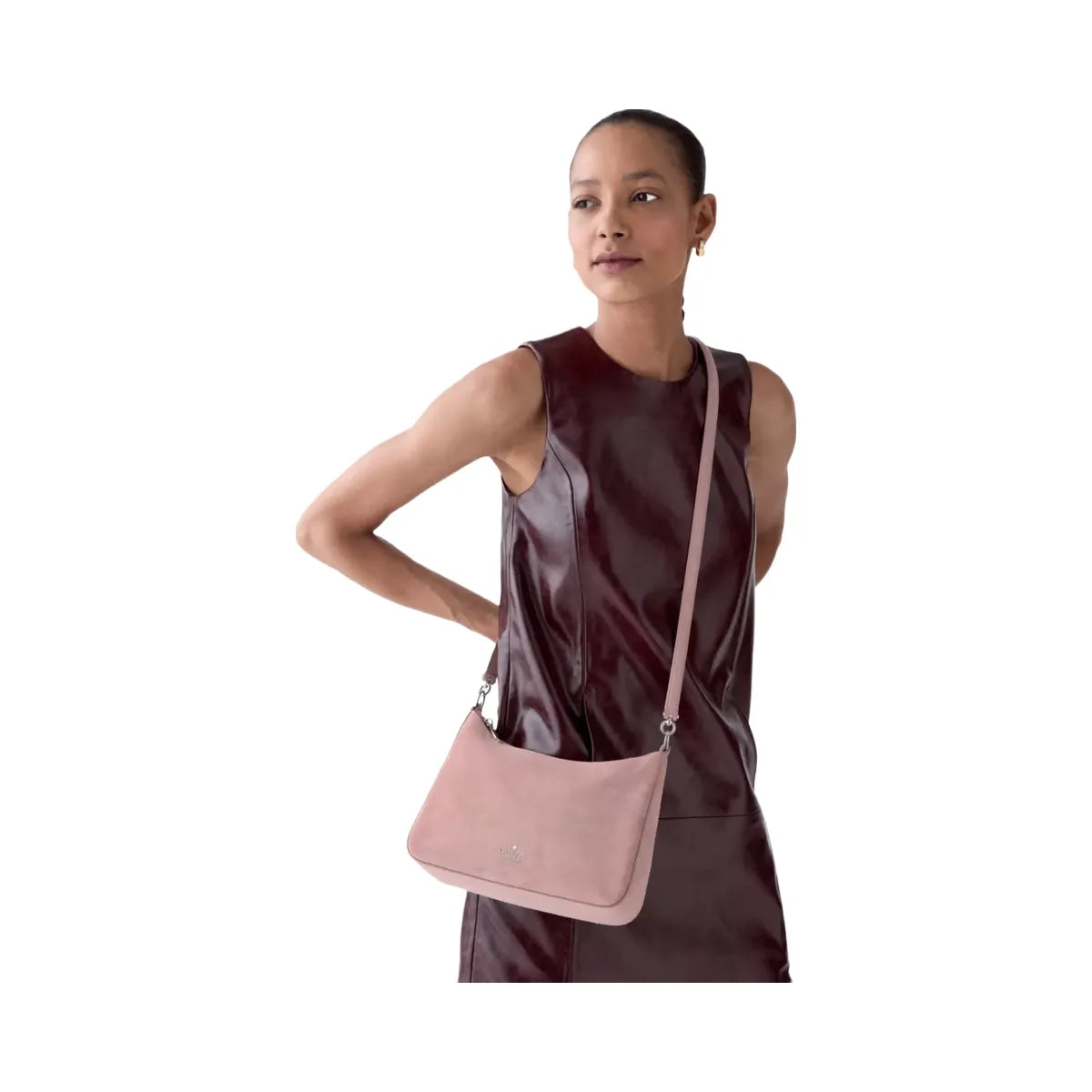 Kate Spade Margot Suede Medium Shoulder Bag Dusk Rose
