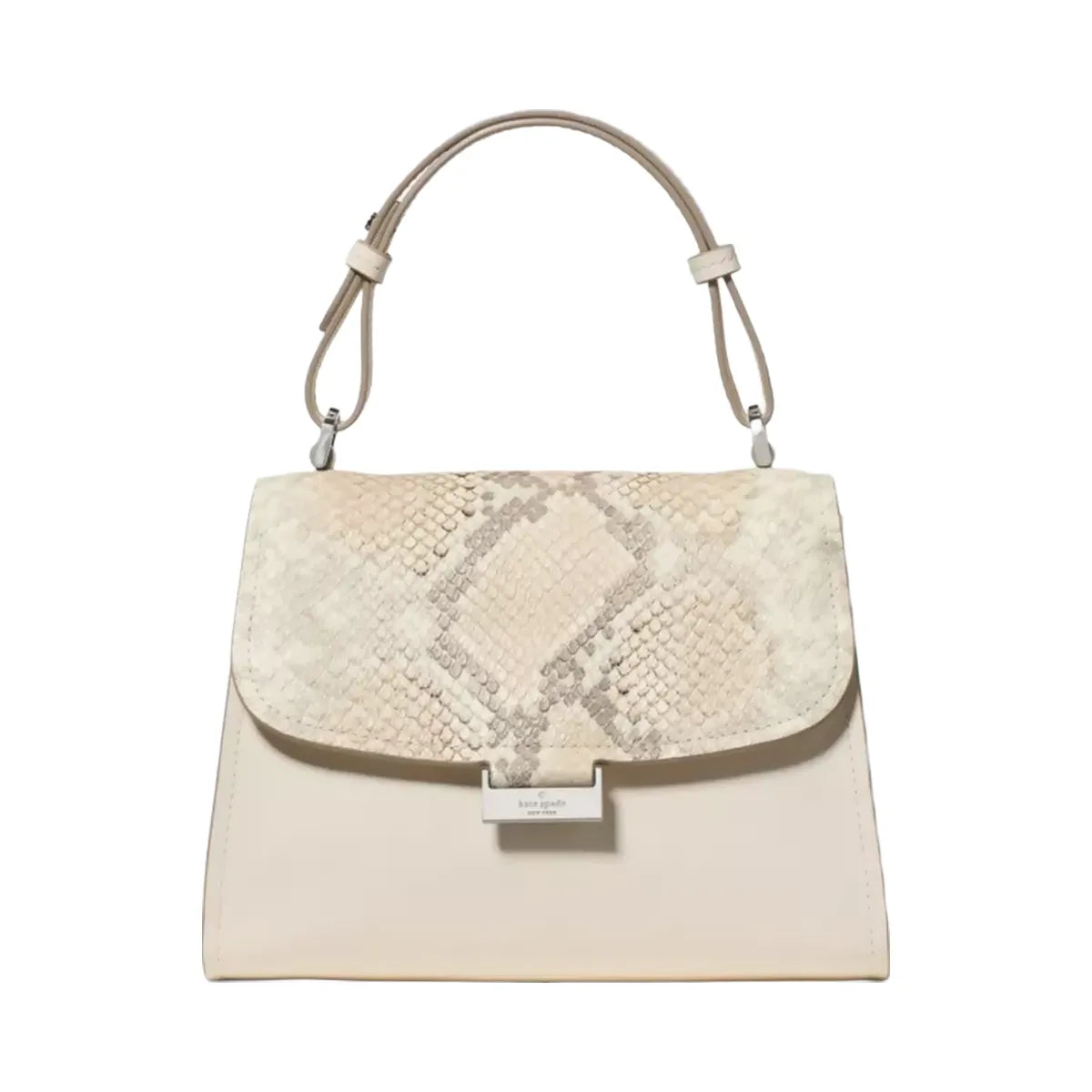 Kate Spade Riley Snake Embossed Small Top Handle Bag Natural Multi