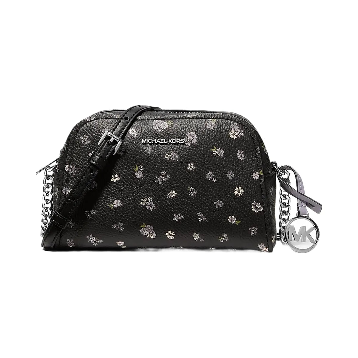 Michael Kors Ashton Extra-Small Floral Printed Camera Crossbody Bag Black