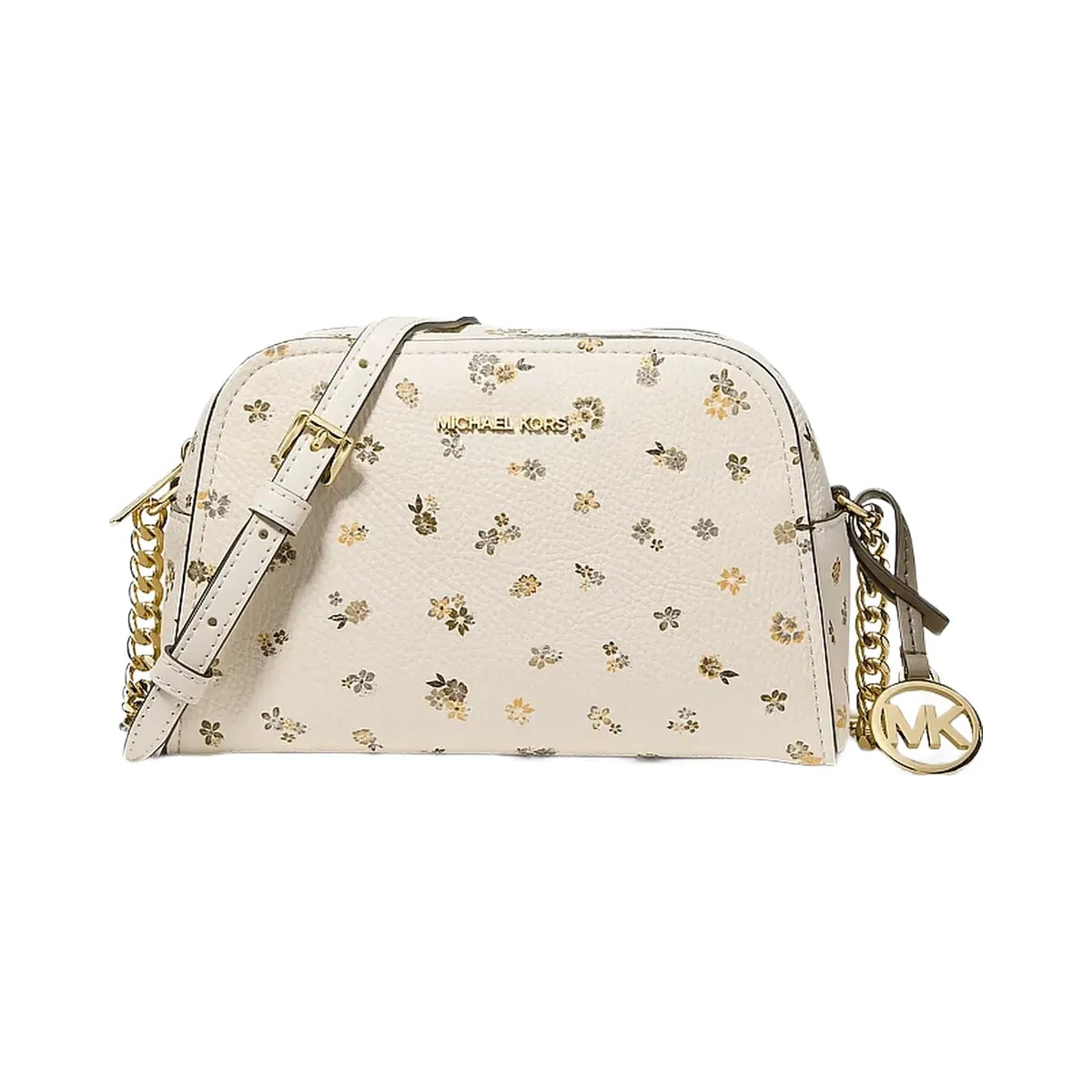 Michael Kors Ashton Extra-Small Floral Printed Camera Crossbody Bag Lt Cream