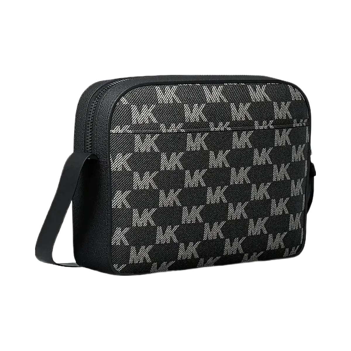 Michael Kors Cooper Logo Jacquard Denim Flight Bag Black Wash