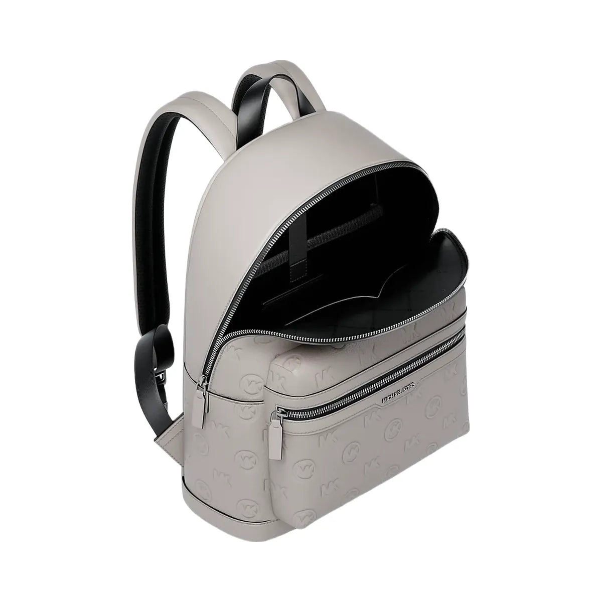 Michael Kors Cooper Medium Logo Debossed Dome Backpack Pearl Grey