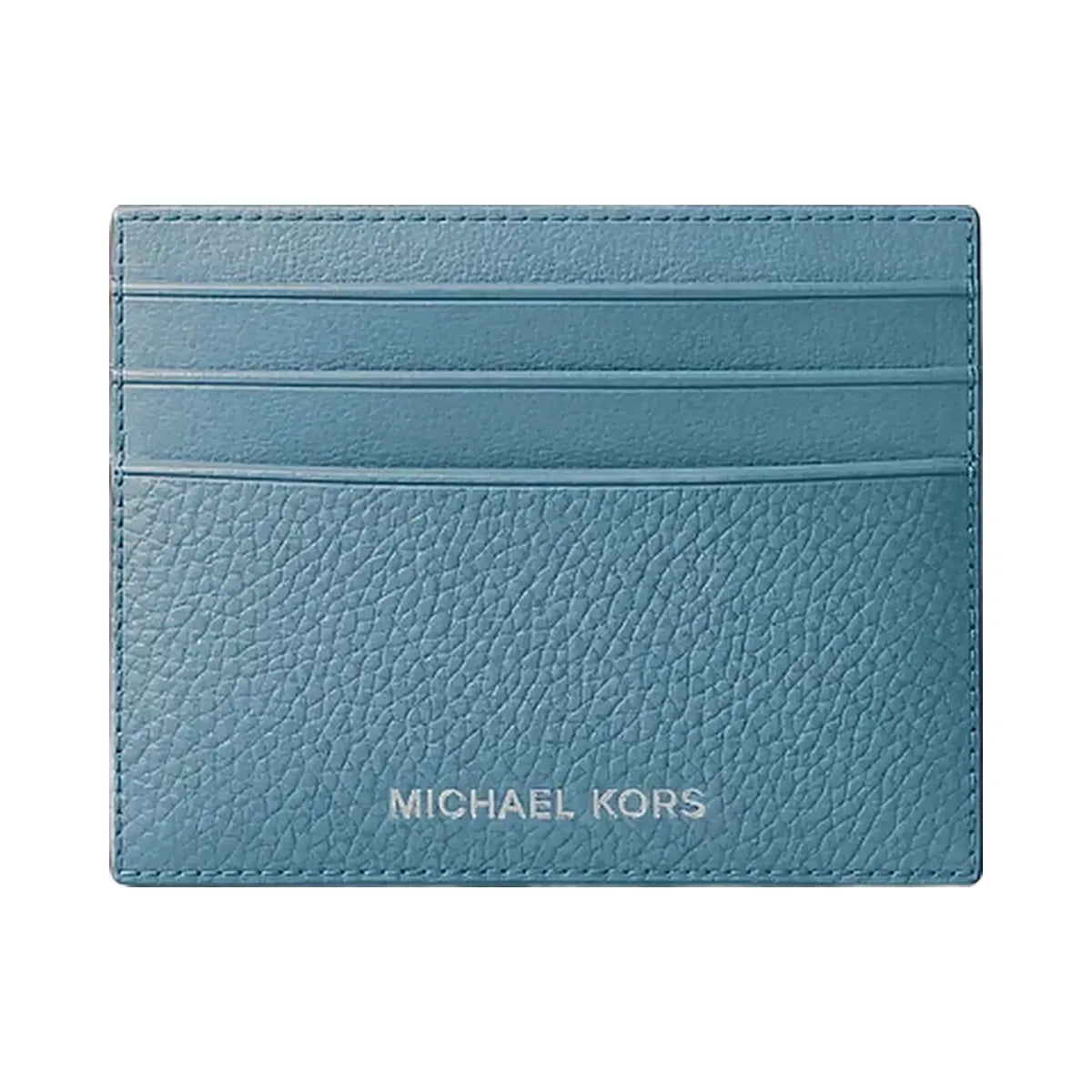 Michael Kors Cooper Pebbled Leather Card Case Denim