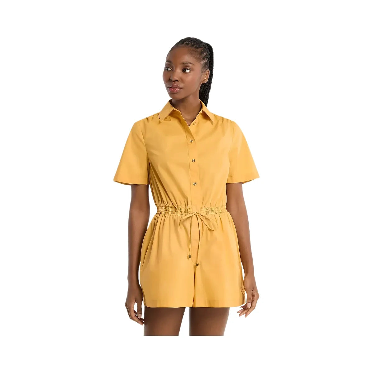 Michael Kors Cotton Poplin Romper Honeywheat