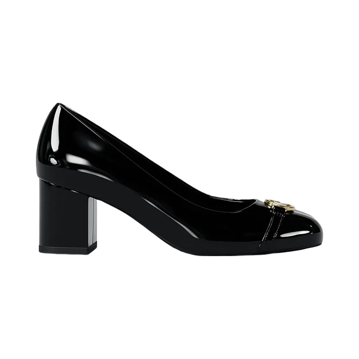 Michael Kors Dori Patent Block Heel Pump Black