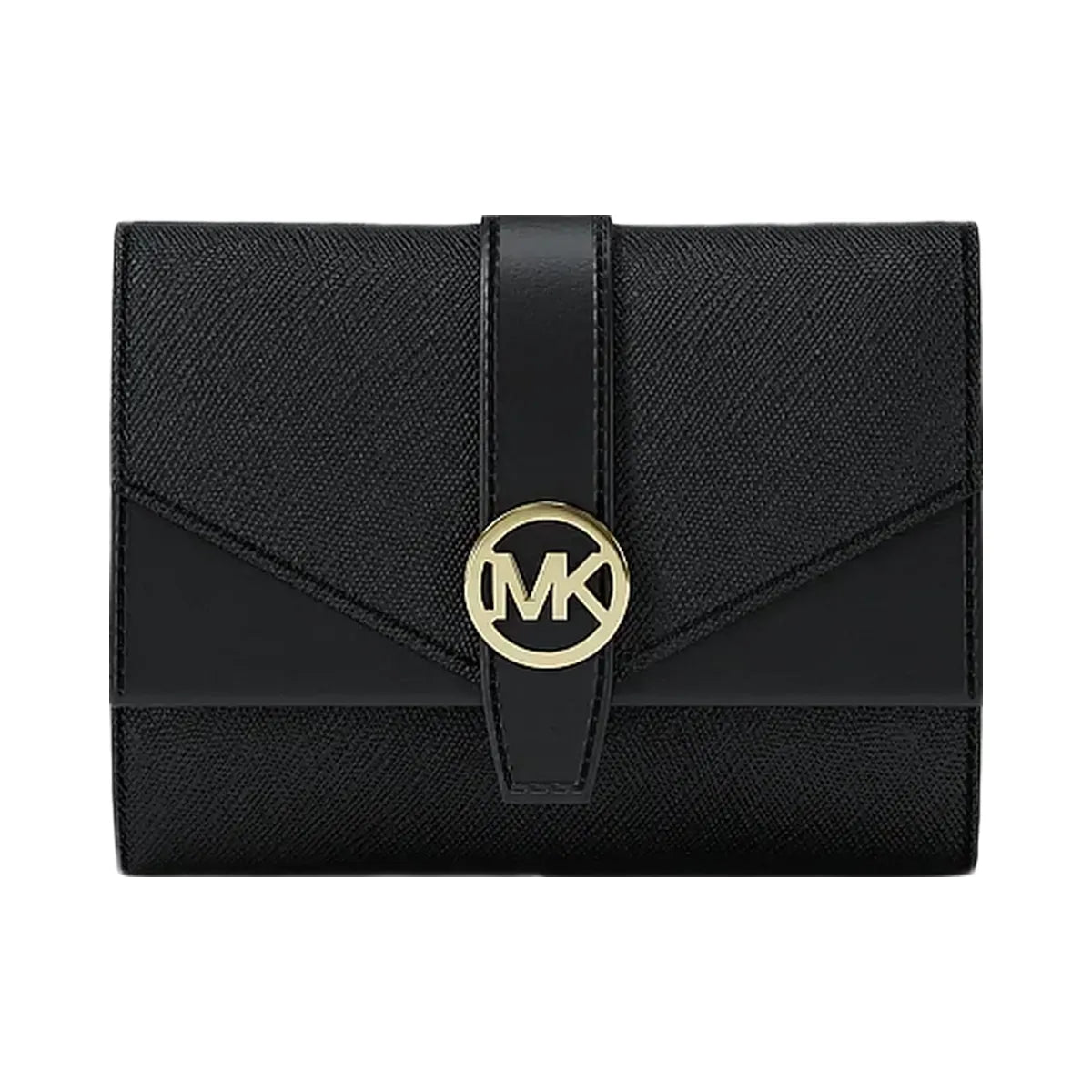 Michael Kors Greenwich Medium Saffiano Leather Trifold Wallet Black