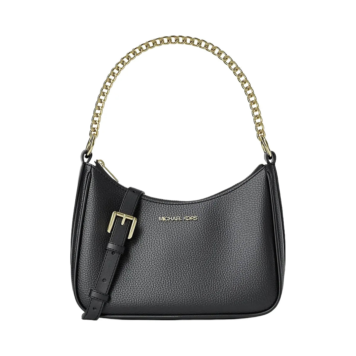 Michael Kors Jet Set Large Pebbled Leather Convertible Crossbody Bag Black
