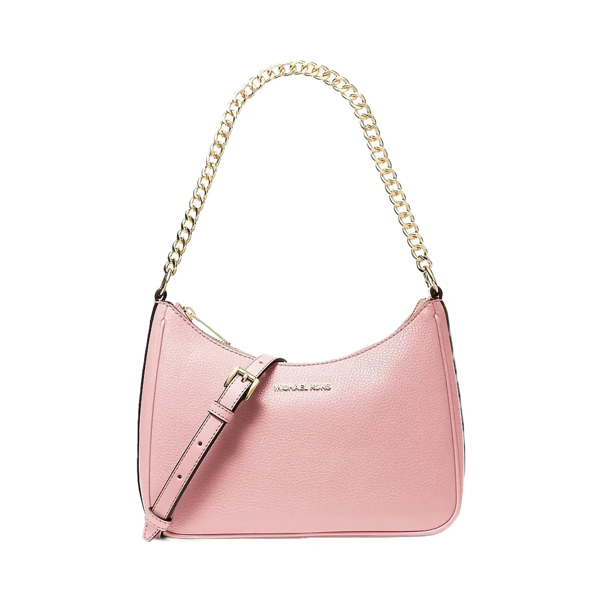 Michael Kors Jet Set Large Pebbled Leather Convertible Crossbody Bag Powder Blush