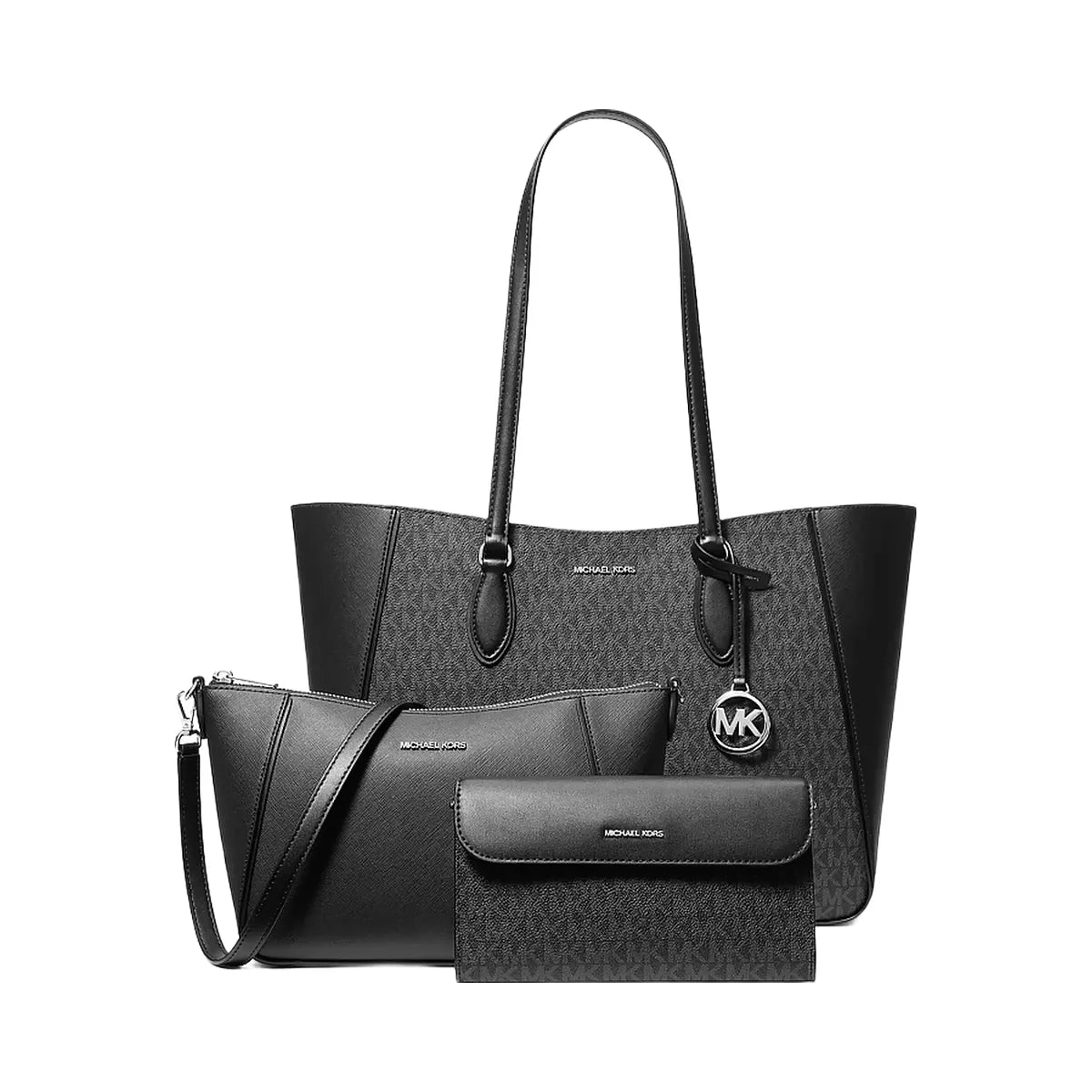 Michael Kors Jet Set Travel Large 3-in-1 Signature Logo Tote Bag Black