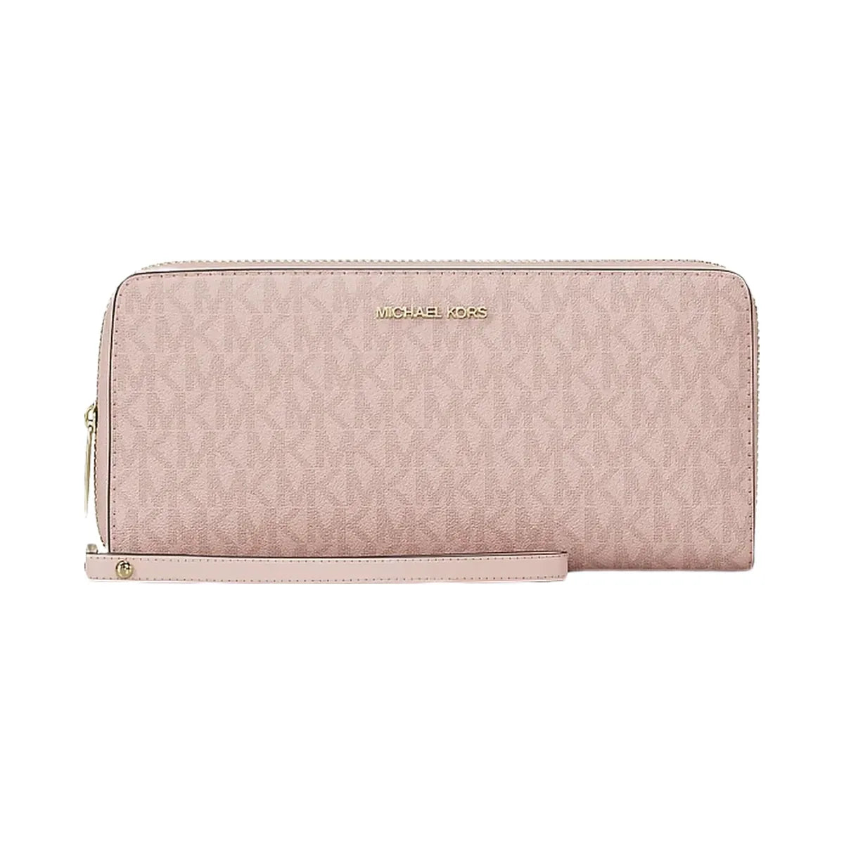 Michael Kors Jet Set Travel Large Signature Logo Continental Wristlet Powder Blush