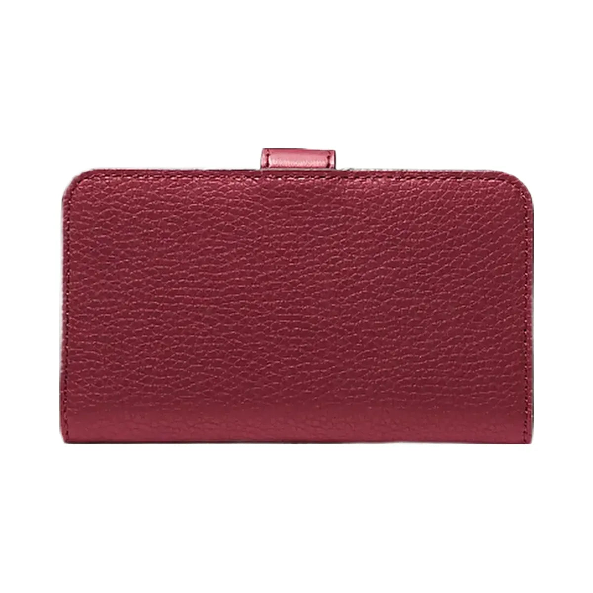 Michael Kors Jet Set Travel Medium Pebbled Leather Wallet Maroon