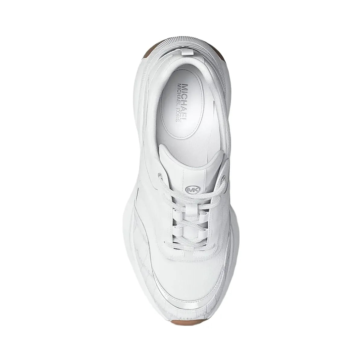 Michael Kors Kaia Mixed-Media Trainer Optic White