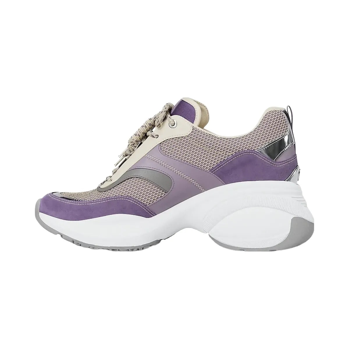 Michael Kors Kaia Mixed-Media Trainer Orchd Hz Mlt