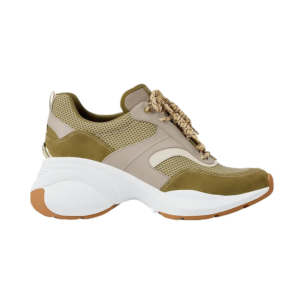 Michael Kors Kaia Mixed-Media Trainer Oregano Mlt