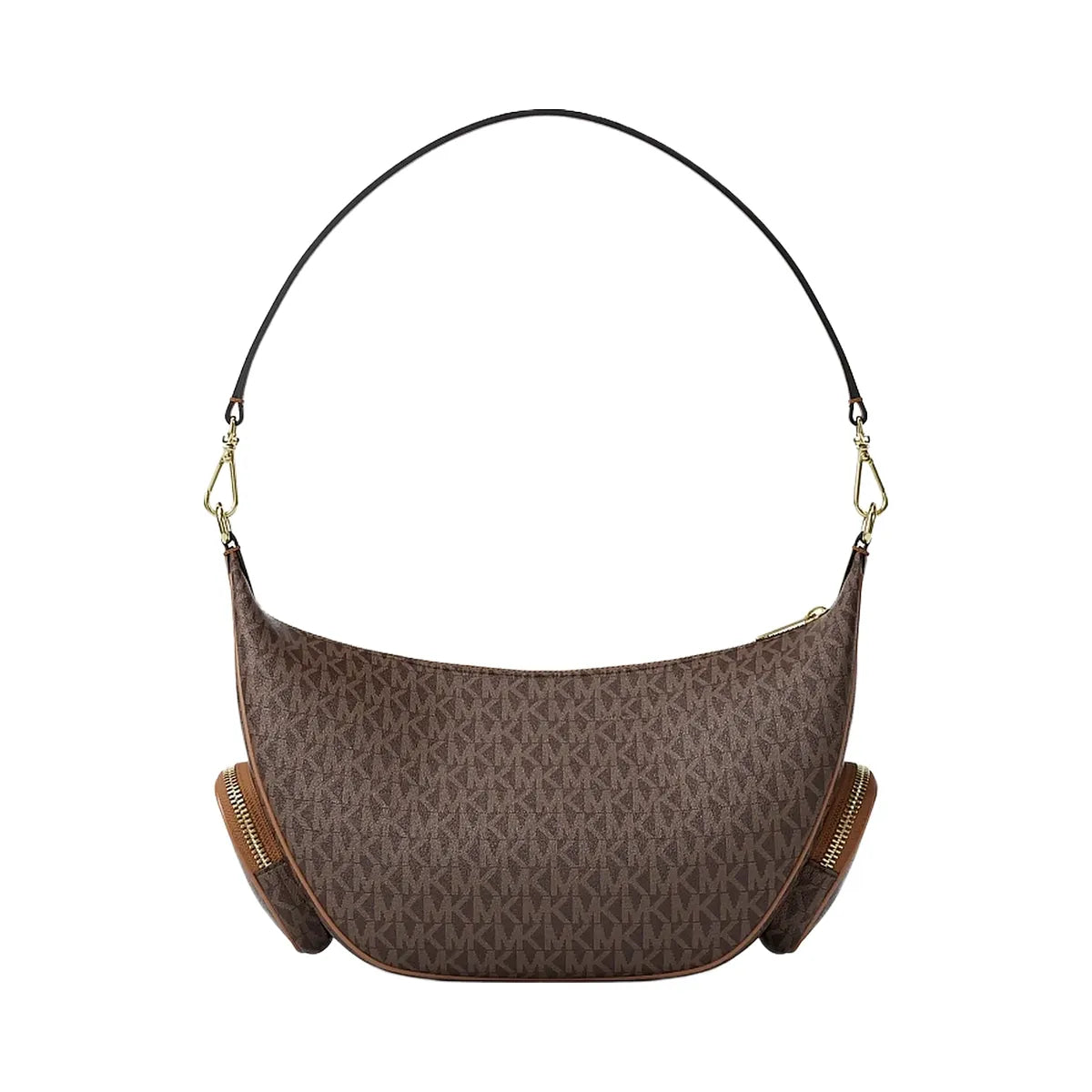 Michael Kors Merritt Medium Signature Logo Convertible Shoulder Bag Brown