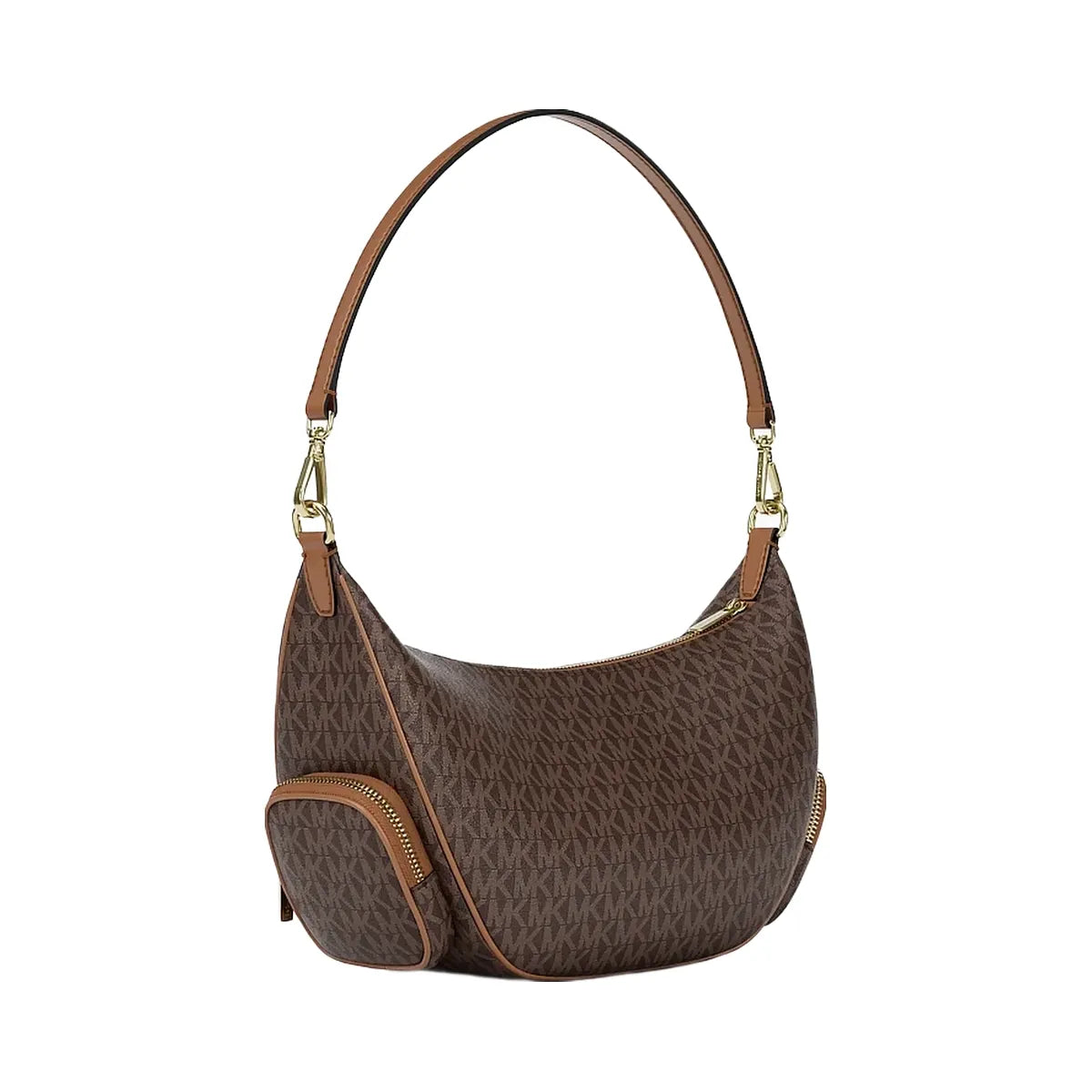 Michael Kors Merritt Medium Signature Logo Convertible Shoulder Bag Brown