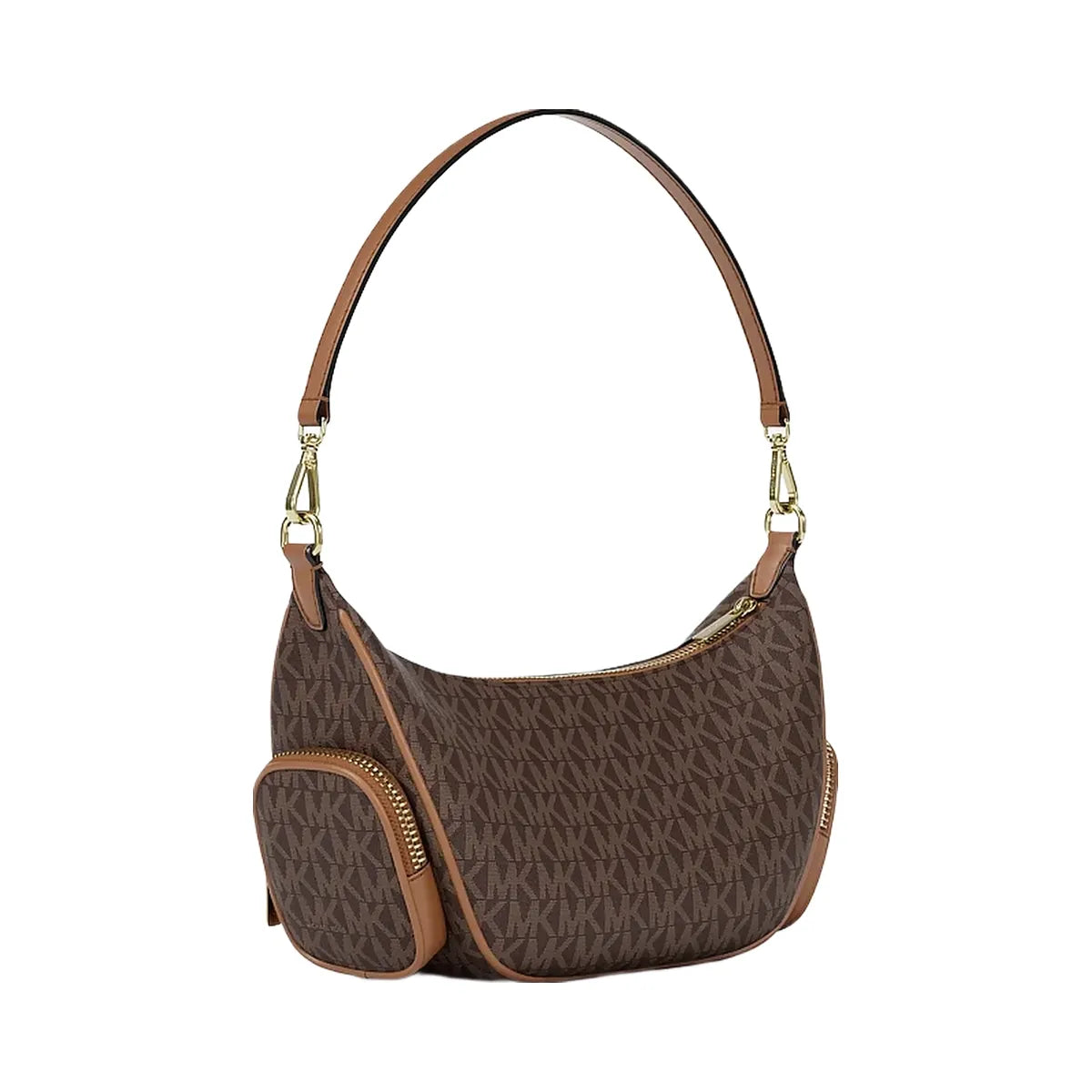 Michael Kors Merritt Small Signature Logo Convertible Shoulder Bag Brown