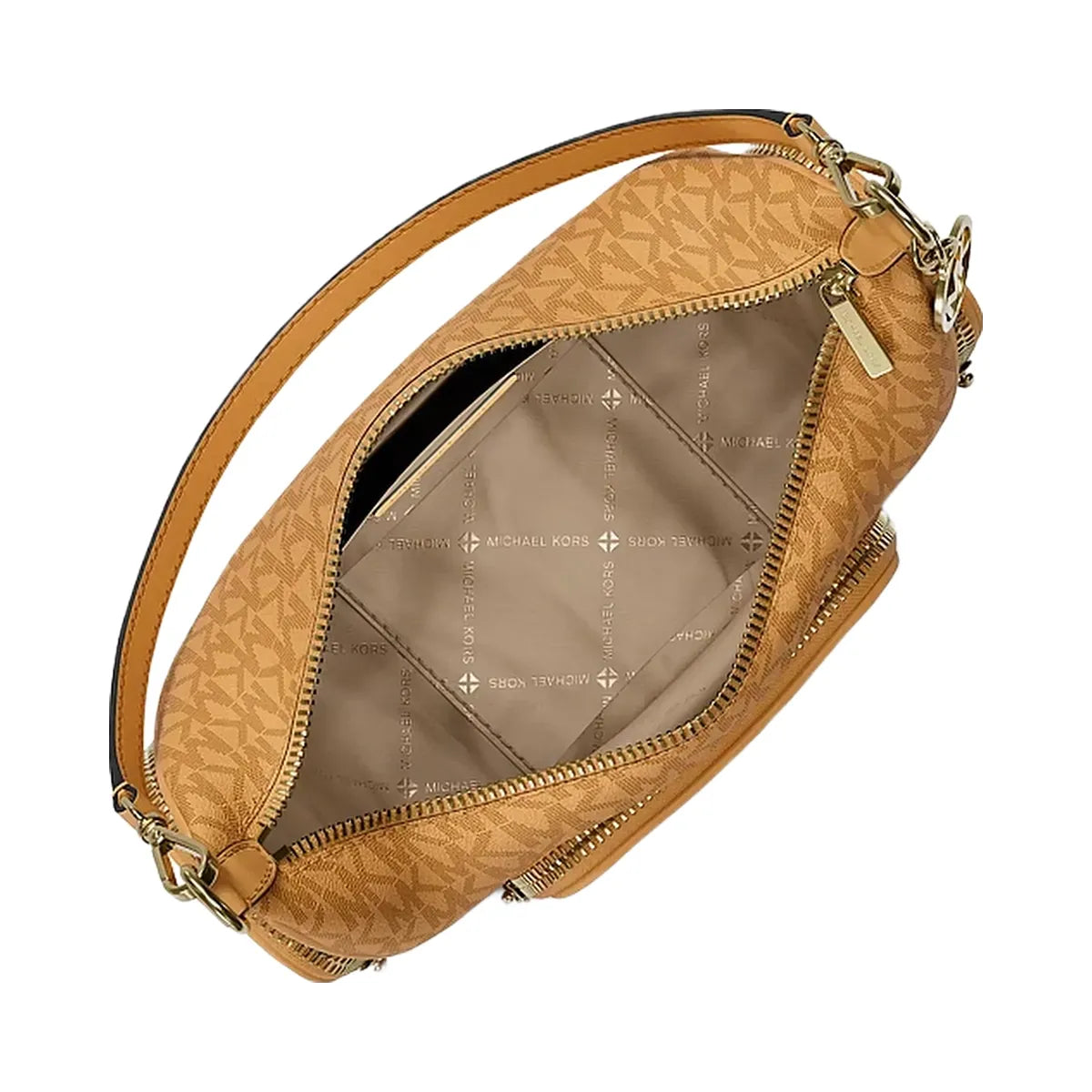 Michael Kors Merritt Small Signature Logo Convertible Shoulder Bag Honeywheat