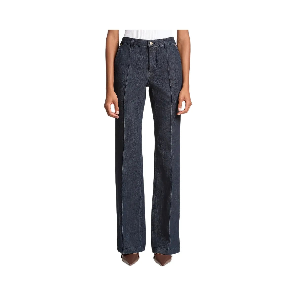 Michael Kors Pintuck Bootcut Stretch Denim Jeans Rinse