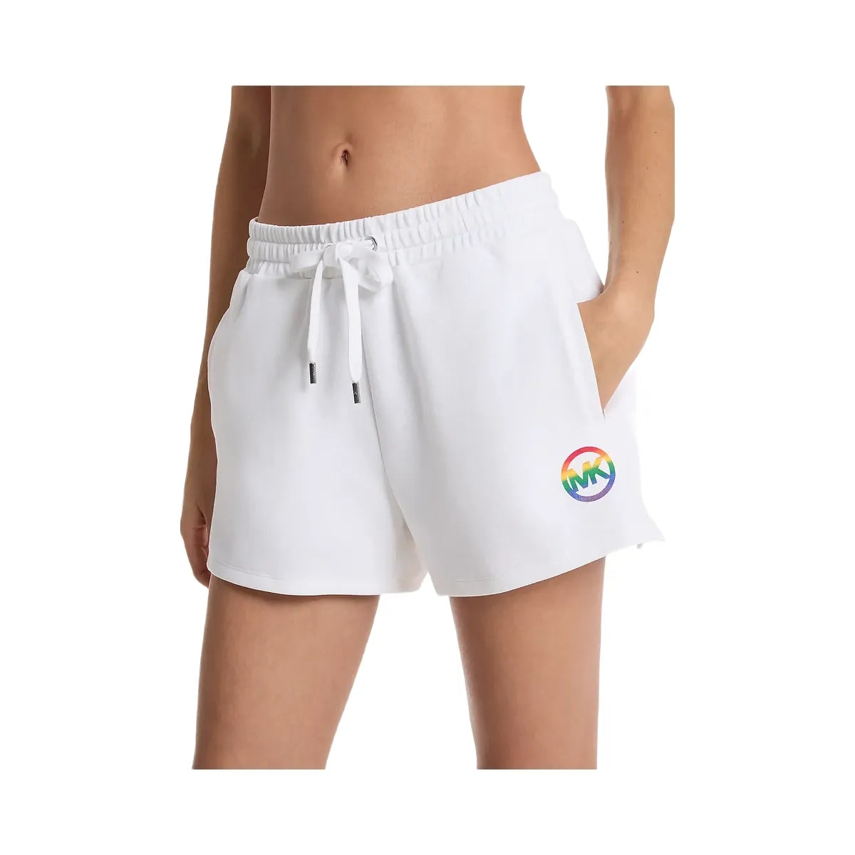 Michael Kors PRIDE Knit Track Shorts White