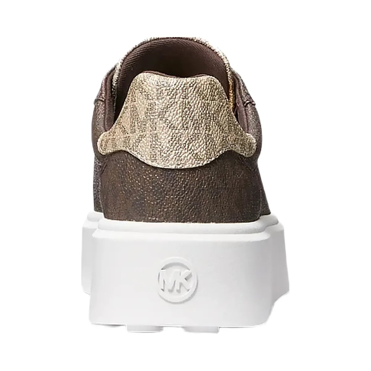Michael Kors Romey Metallic Two-Tone Signature Logo Platform Sneaker Brown