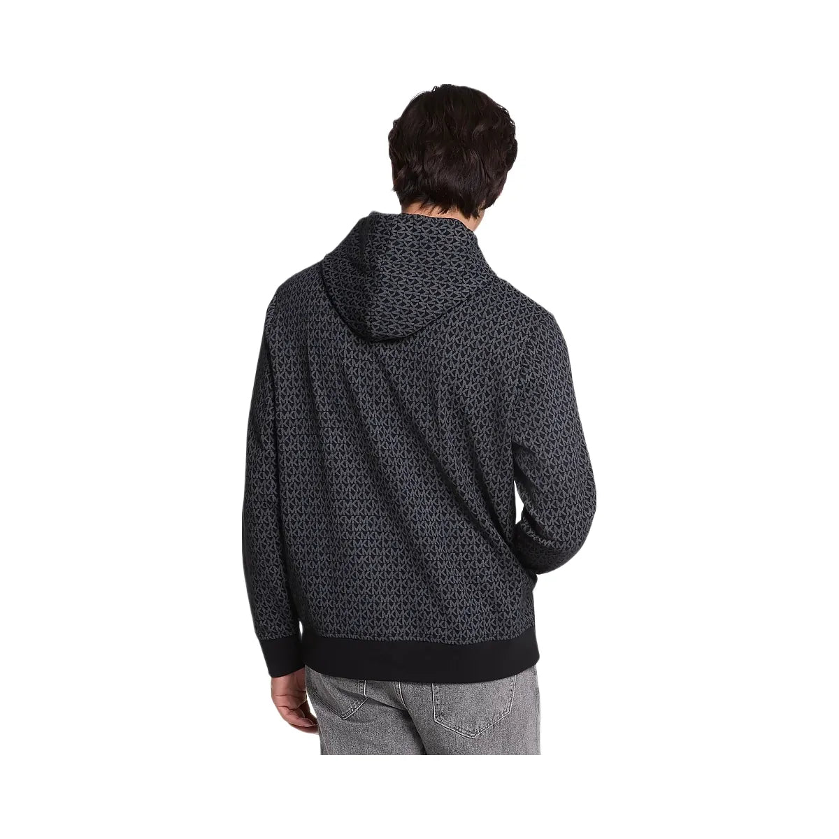 Michael Kors Signature Logo Cotton Blend Hoodie Black