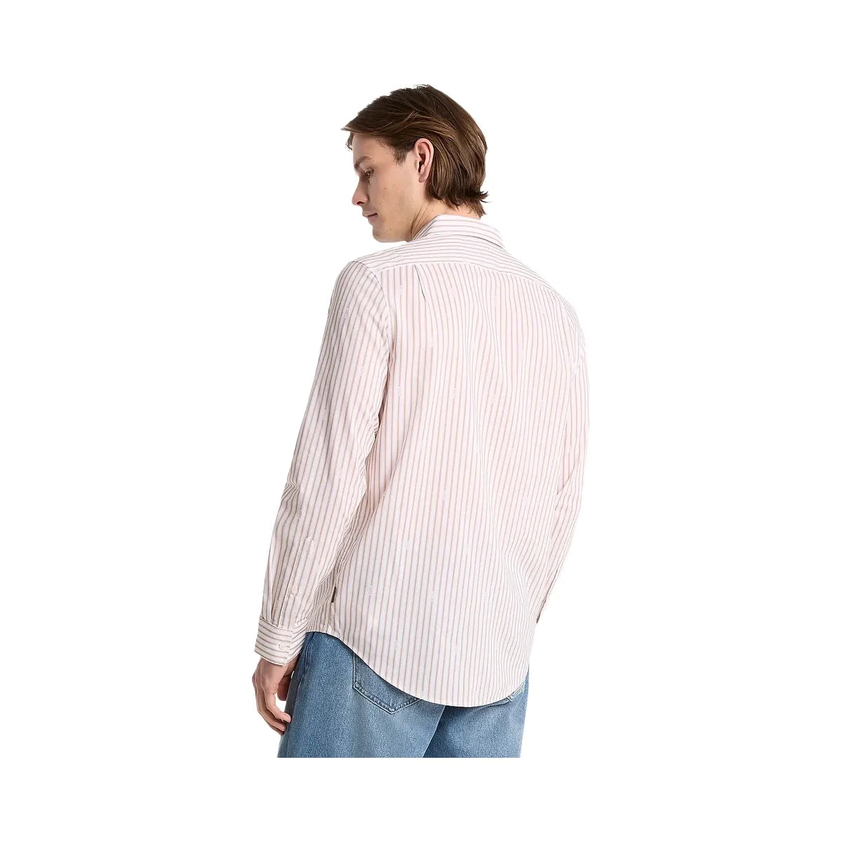 Michael Kors Striped Cotton Blend Shirt Light Sand