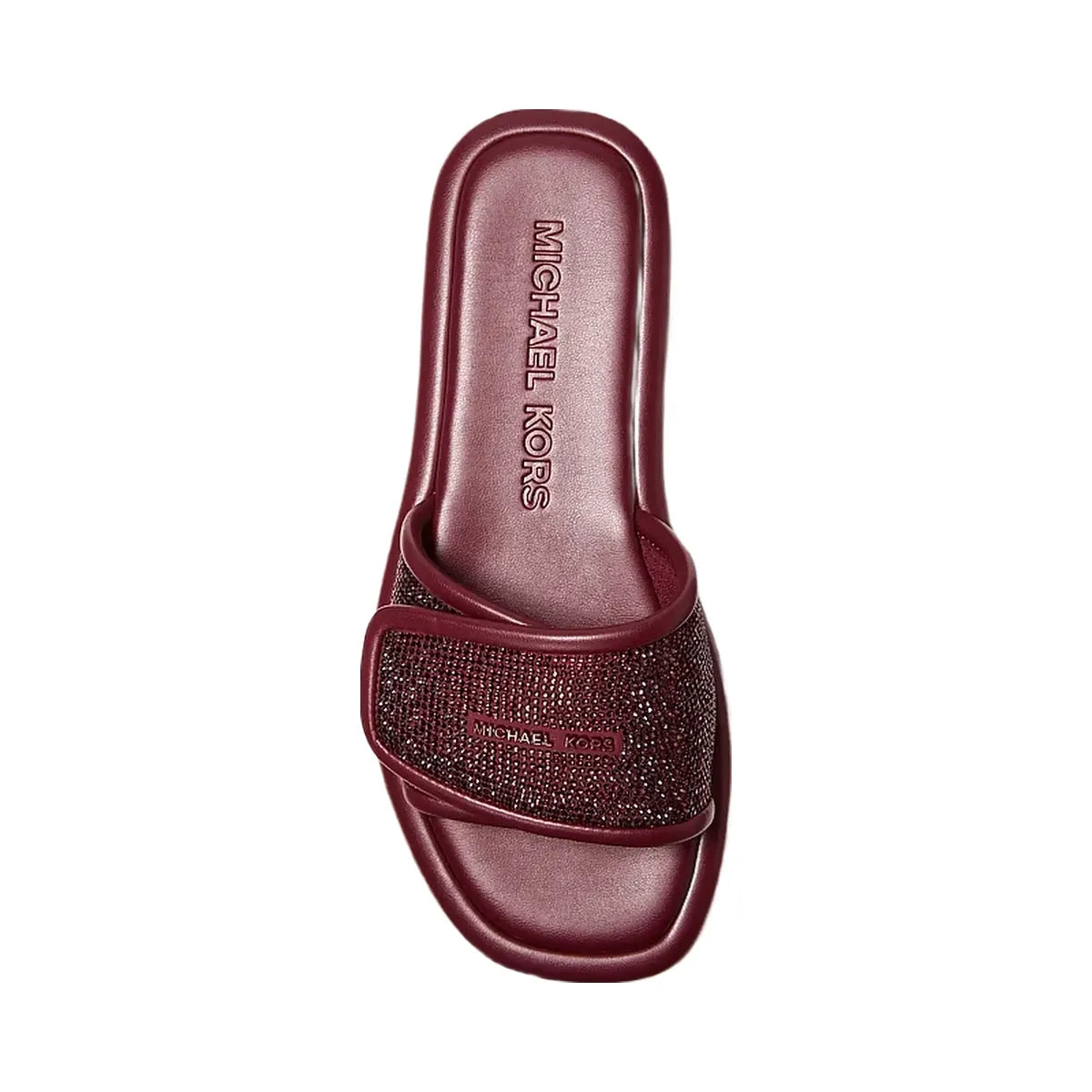 Michael Kors Suki Embellished Slide Sandal Oxblood