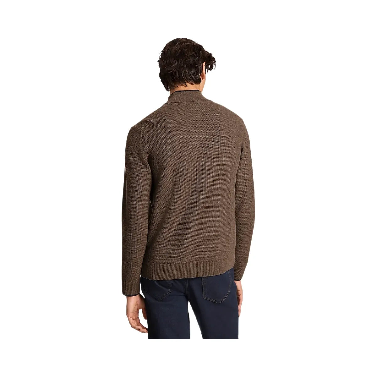 Michael Kors Wool Blend Quarter-Zip Sweater Mushroom