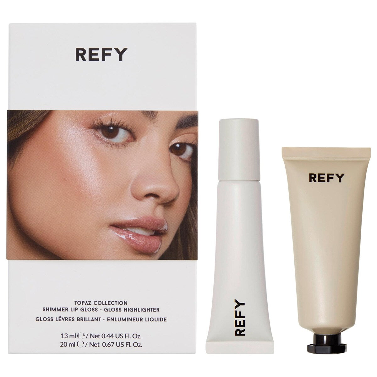 REFY Topaz Collection: Shimmer Lip Gloss & Liquid Highlighter Set