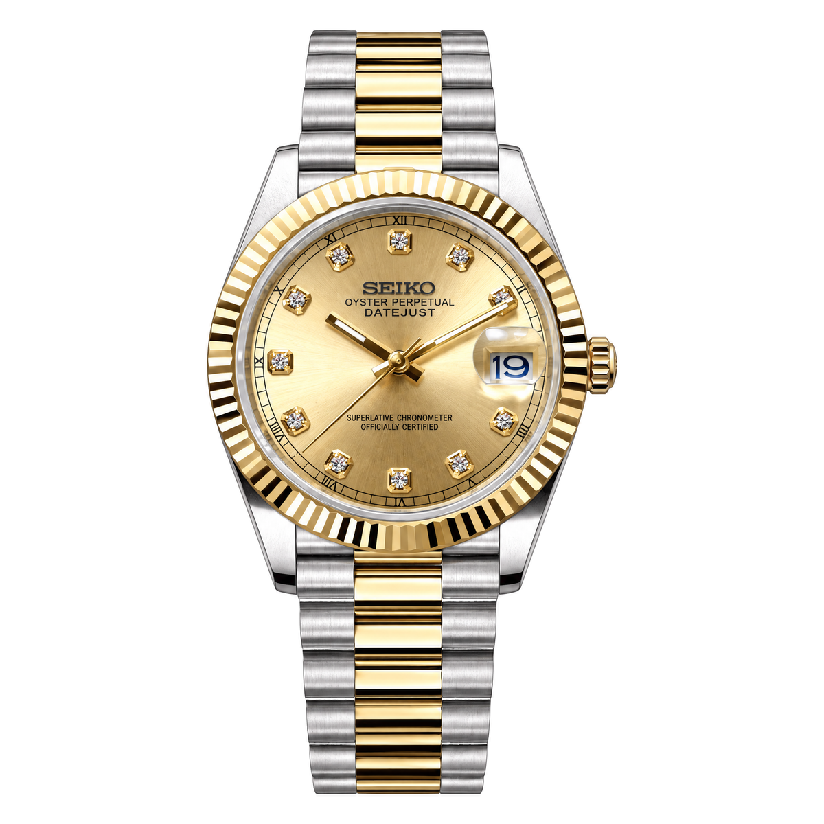 Seiko Mod Datejust Two-Tone Gold Gem